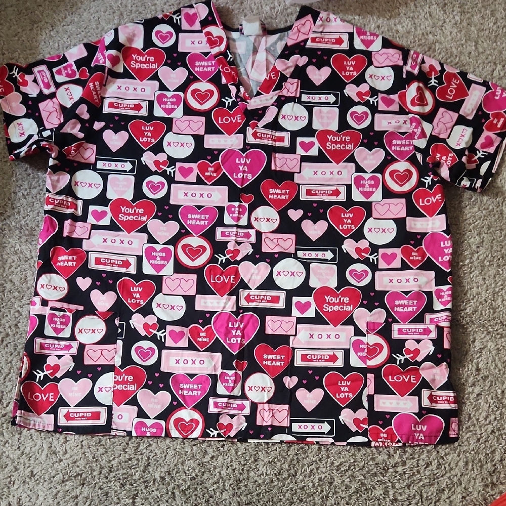 Valentines Scrub TOP